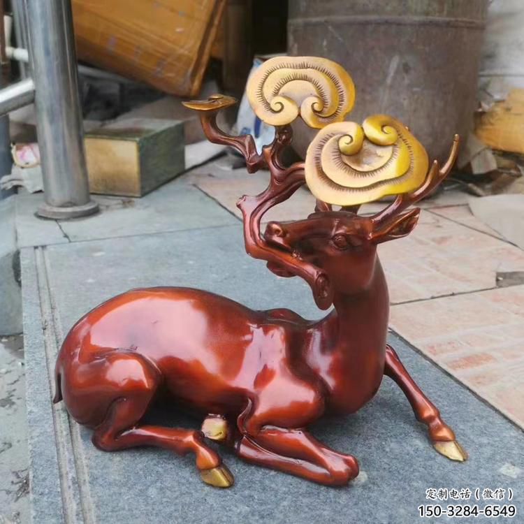 烤漆馴鹿雕塑，梅花鹿造型雕塑，仿真工藝制作