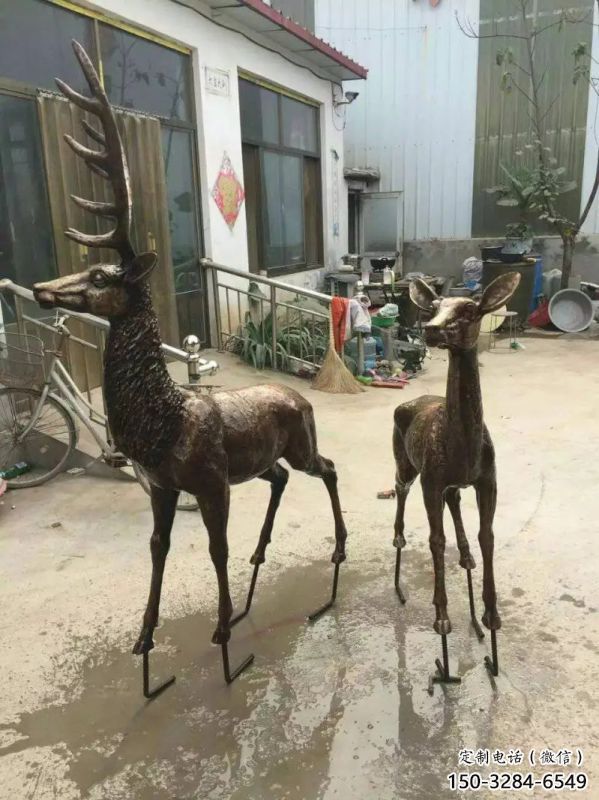 銅鹿雕塑，鑄銅動物雕塑