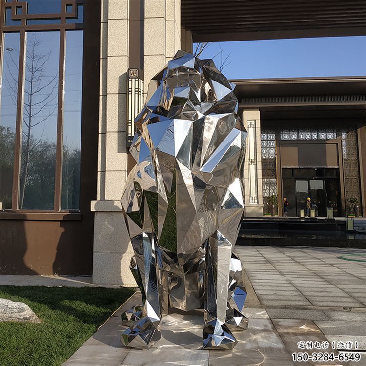 切面獅子雕塑造型供需，廣場雕塑，不銹鋼鏡面獅子雕塑選用