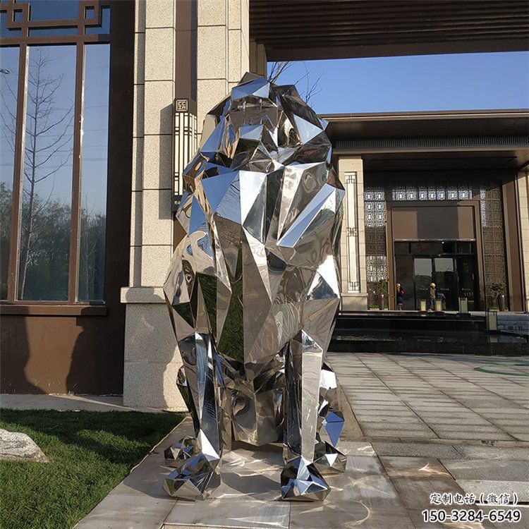 現(xiàn)代獅子雕塑承接，歐式風(fēng)格，廣場(chǎng)不銹鋼獅子雕塑精選