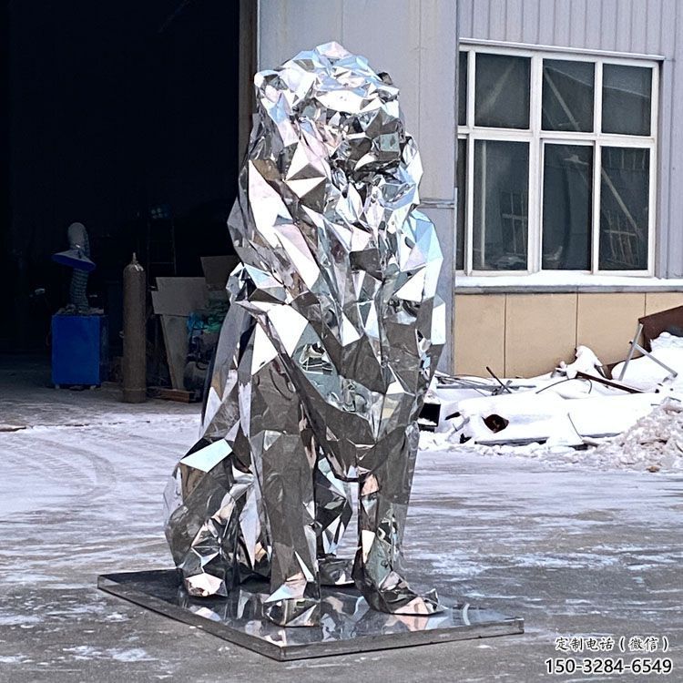 獅子雕塑供需，圓雕系列，不銹鋼獅子雕塑制造商