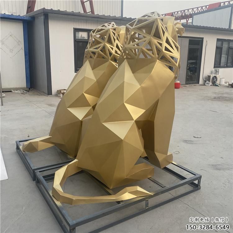 景觀獅子雕塑制造，歐式風(fēng)格，不銹鋼獅子雕塑定價(jià)