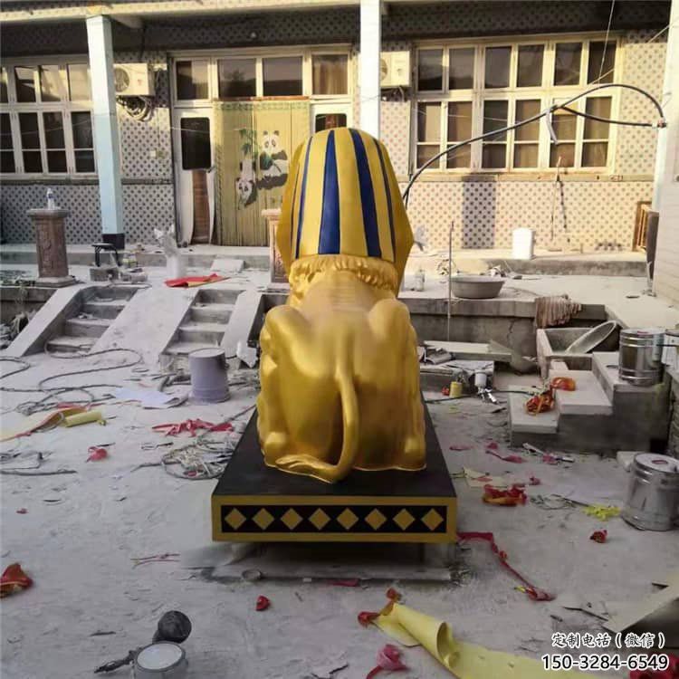 彩繪獅子雕塑定做，城區(qū)小品，抽象獅子人獸雕塑定價(jià)