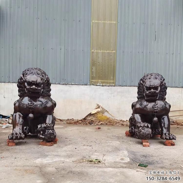 黃銅獅子雕塑制造商，城市雕塑，大型蹲獅雕塑制作