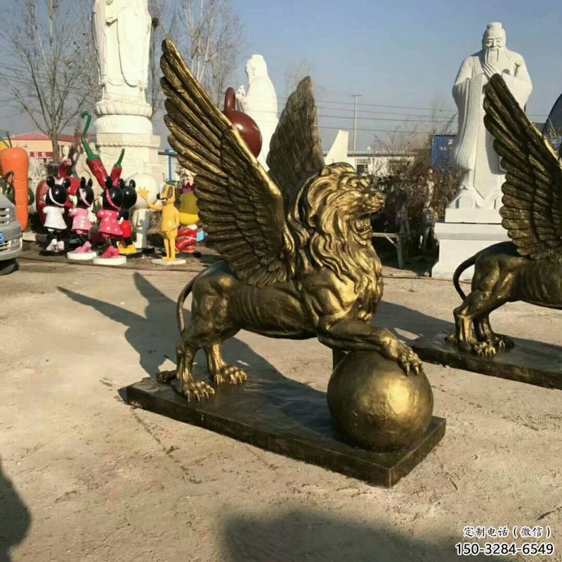 紀(jì)念獅子雕塑生產(chǎn)，廣場(chǎng)雕塑，飛獅雕塑展品