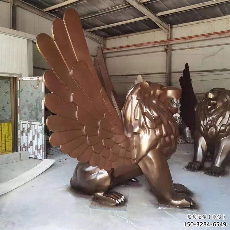 景觀獅子雕塑造型選用，美陳雕塑，抽象飛獅雕塑標準