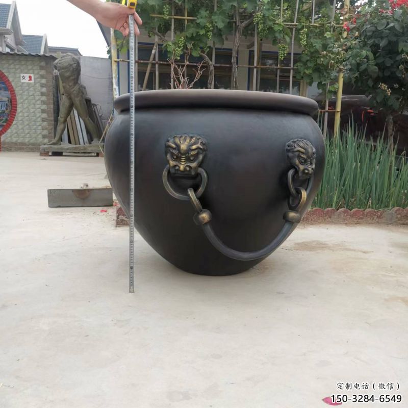 實(shí)心鑄鐵缸雕塑