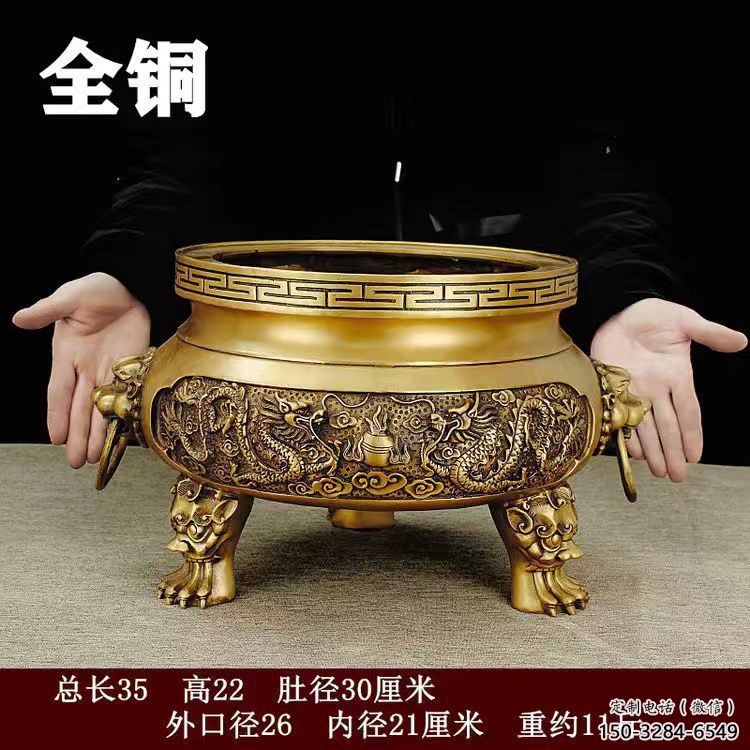 全銅宣德香爐雕塑