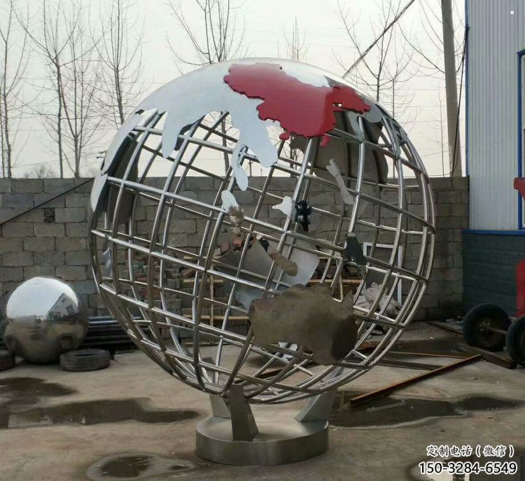 地球儀雕塑制造商，城市雕塑，鏡面地球儀雕塑觀賞型
