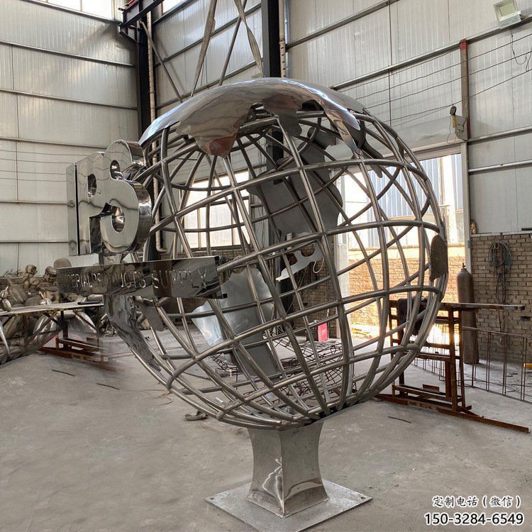 地球儀雕塑制作制造商，鋼管組合，公共鏡面地球儀雕塑優(yōu)選