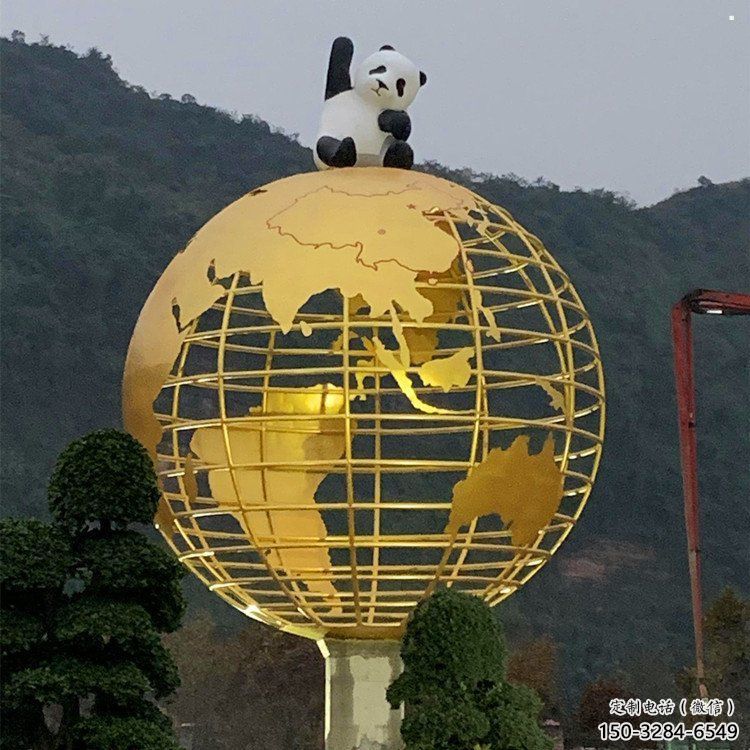 地球儀雕塑常用，鋼管組合，景觀烤漆地球儀雕塑生產(chǎn)
