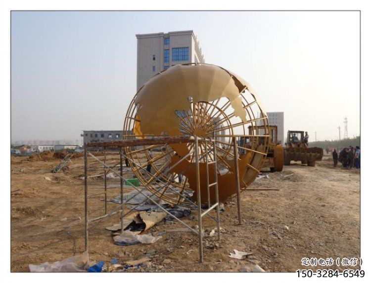 地球儀雕塑供求，白鋼構(gòu)件，烤漆地球儀雕塑制造廠家