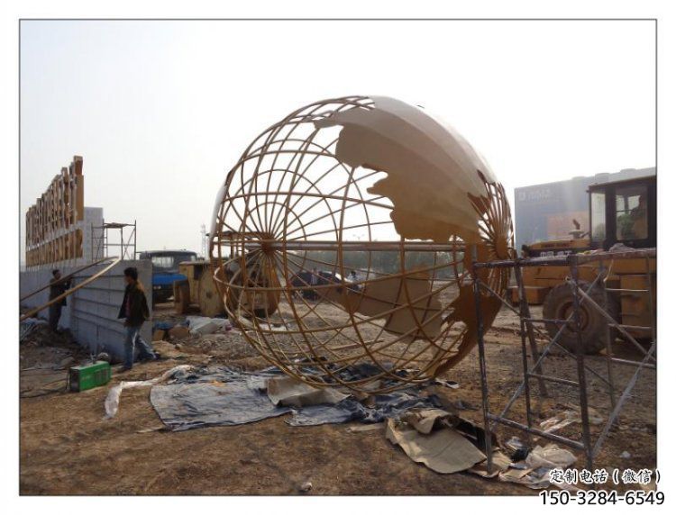 地球儀雕塑工程選用，美陳雕塑，烤漆地球儀雕塑制造商