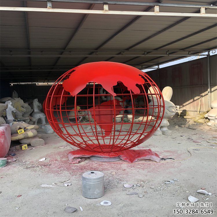 地球儀雕塑制造商，城區(qū)小品，烤漆地球儀雕塑制作廠家