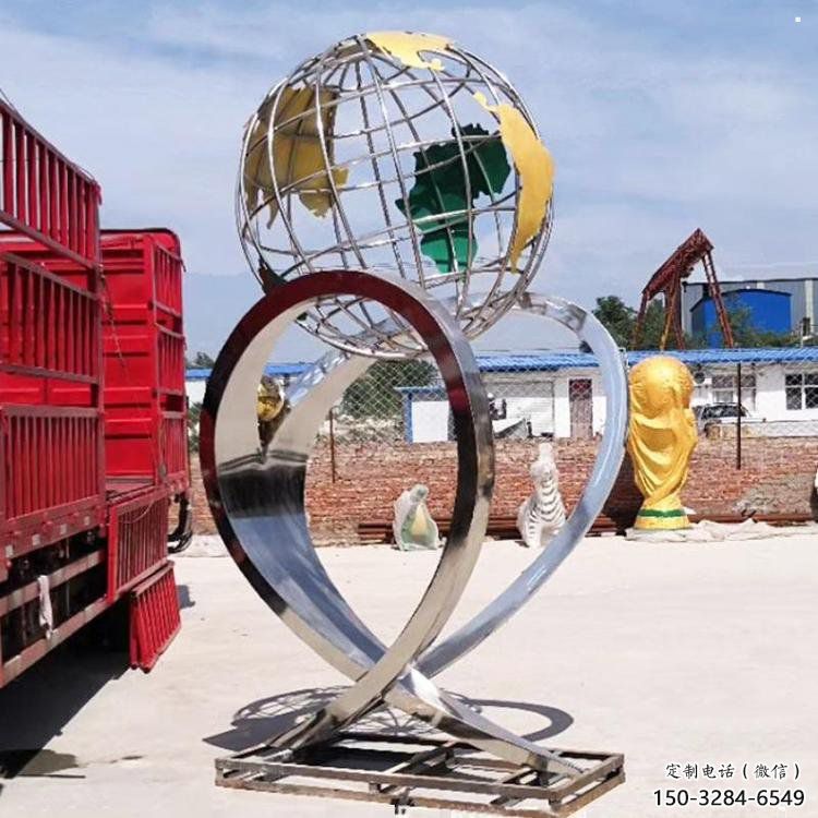 地球儀雕塑供給，戶外雕塑，景觀現(xiàn)代地球儀雕塑選用