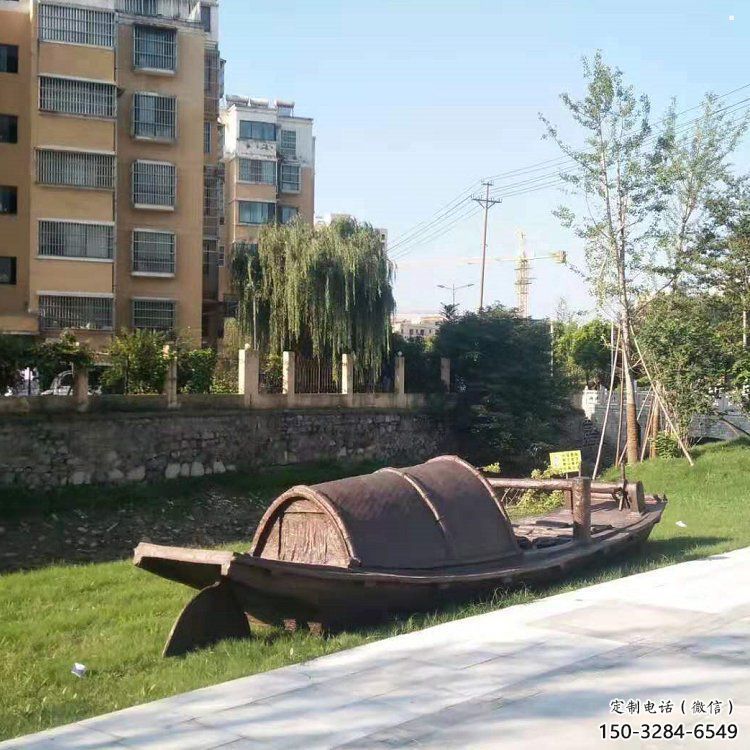 銅船雕塑制作廠家，公園小品，小船銅雕塑訂做