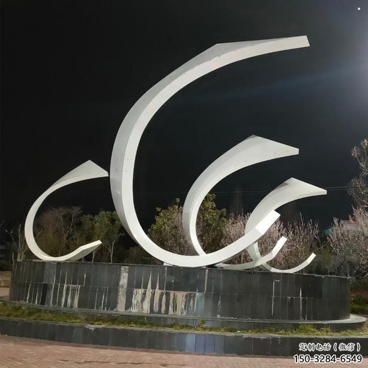 庭院帆船雕塑，鍍金歐式雕塑，噴漆形式