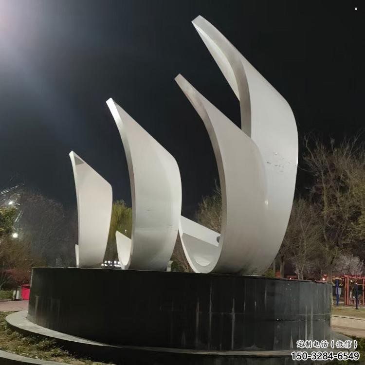 校園帆船雕塑，拉絲景觀雕塑，抽象主題