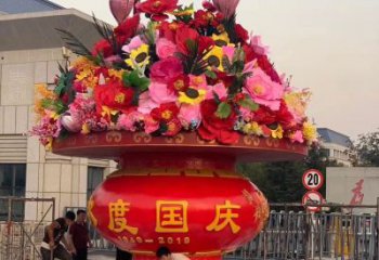 大型花籃雕塑承接，鍛造工藝，小區(qū)花籃雕塑制作