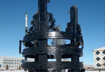 三足鼎地標(biāo)景觀雕塑，城市藝術(shù)美陳雕塑