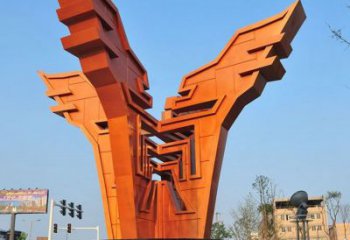 城市精神堡壘雕塑，抽象建筑元素，廣場景觀雕塑小品