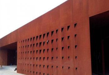 大型耐候鋼景墻雕塑，防銹工藝制作