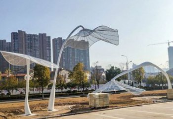 花型廊架雕塑，不銹鋼景觀廊架雕塑小品