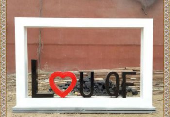 字母宣傳欄雕塑廠家，字體標(biāo)識(shí)雕塑