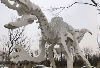鏤空恐龍雕塑展品，金屬制作，恐龍骨架雕塑精品