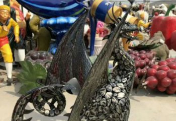 鐵藝恐龍雕塑制造商，室外軟裝，鐵藝恐龍雕塑制作