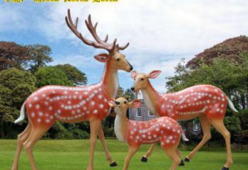 梅花鹿雕塑訂做，街景小品，戶外玻璃鋼梅花鹿雕塑制作