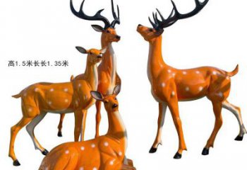 梅花鹿雕塑通用，街頭雕塑，玻璃鋼梅花鹿雕塑標(biāo)準(zhǔn)