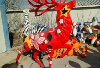 梅花鹿方案精品，景觀雕塑，玻璃鋼梅花鹿雕塑生產(chǎn)商