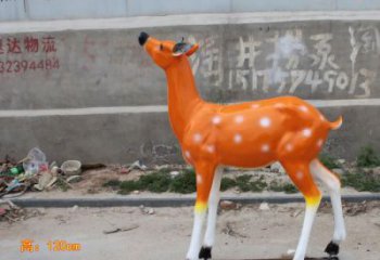 抽象小鹿雕塑，彩繪工藝，玻璃鋼動(dòng)物雕塑廠家