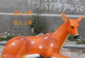 彩繪小鹿雕塑，彩繪工藝，玻璃鋼動物雕塑廠家