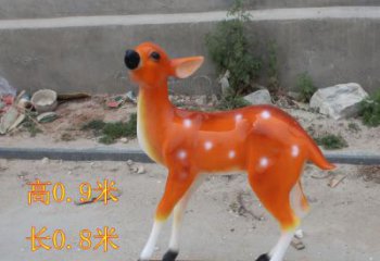 大型小鹿雕塑，彩繪工藝，玻璃鋼動(dòng)物雕塑擺件