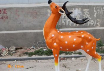 大型小鹿雕塑，彩繪工藝，玻璃鋼動(dòng)物雕塑廠家