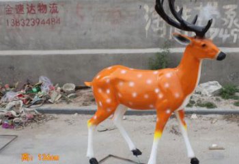仿真小鹿雕塑，彩繪工藝，玻璃鋼動(dòng)物雕塑廠家