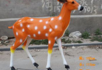 廣場小鹿雕塑，彩繪工藝，玻璃鋼動物雕塑廠家