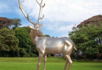 回頭鹿雕塑，動(dòng)物雕塑，抽象仿銅小鹿雕塑定價(jià)