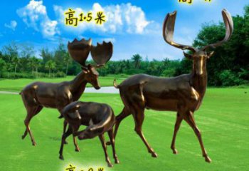 烤漆梅花鹿雕塑，彩繪工藝，玻璃鋼動(dòng)物雕塑廠家