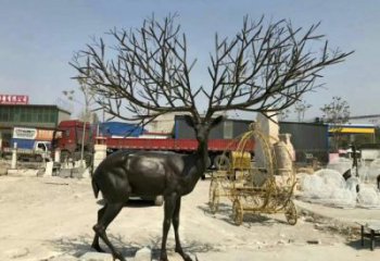 景觀小鹿雕塑觀賞型，廣場系列，仿銅小鹿雕塑優(yōu)選