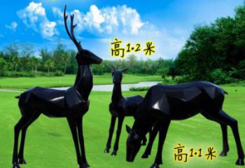 中式小鹿雕塑定價，街頭雕塑，仿銅小鹿雕塑制作