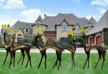 中式小鹿雕塑批發(fā)，廣場系列，商場仿銅小鹿雕塑供需
