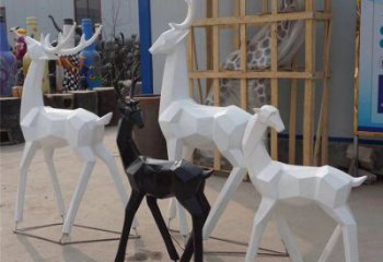 地產(chǎn)小鹿雕塑供應(yīng)，地標擺件，抽象小鹿雕塑制造