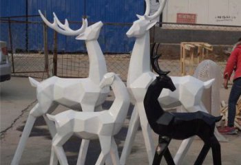 抽象小鹿雕塑預(yù)定，幾何雕塑，抽象小鹿雕塑廠家