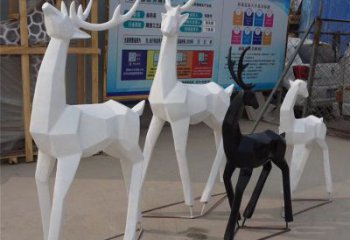 小鹿雕塑定價(jià)，景觀雕塑，抽象小鹿雕塑擺件