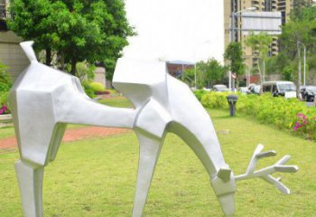 小鹿雕塑精選，露天雕塑，抽象小鹿雕塑制作展品