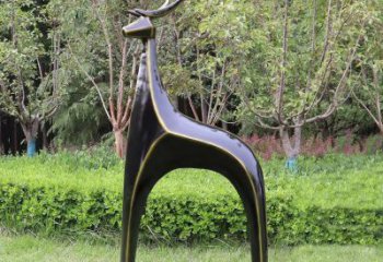 小鹿方案供應(yīng)，圓雕體系，抽象小鹿雕塑制作