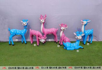 卡通小鹿雕塑專供，公園雕塑，景觀卡通小鹿雕塑供應
